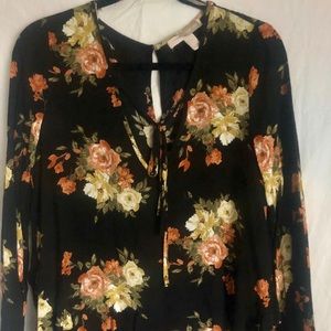 Forever 21 Floral Peasant Top
